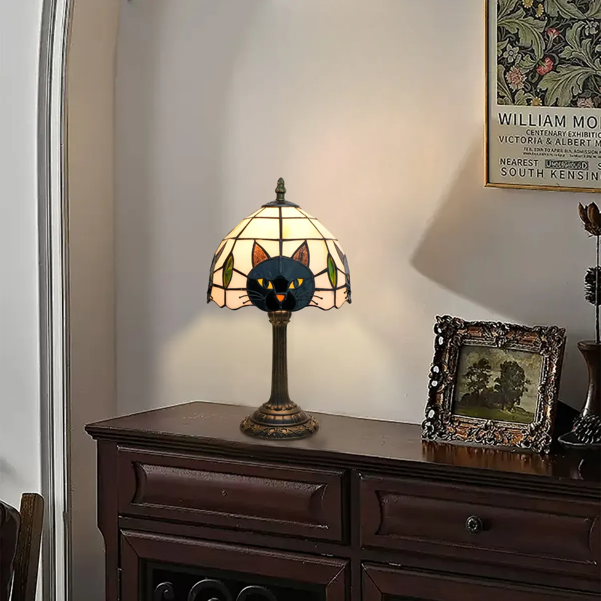 Cute Black Cat Table Lamp for Bedroom Nightstand Decor, Animal Nursery Bedside Lamp for Kids Study Room, Adorable Desk Lamp for Girl's Room showcase 2