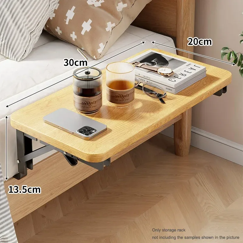 Foldable Collapsible Bedside Shelf Organizer - Space-Saving Dorm Bunk Bed Caddy, Attachable Nightstand Table for College Students, Holds Laptops, Books, Snacks - No Tools Required thumbnail 6