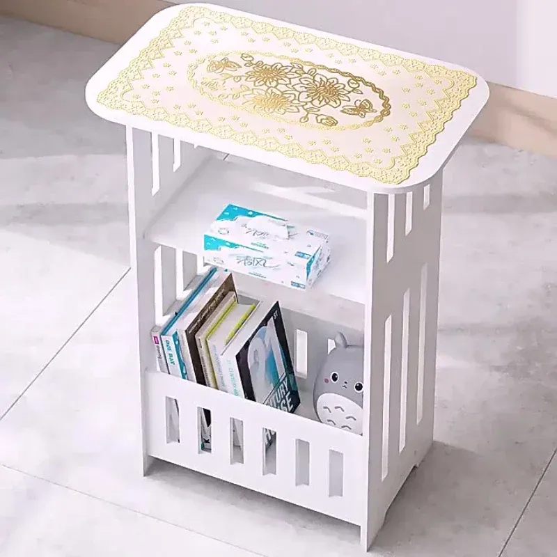 Modern Nordic Storage Side Table | Minimalist Scandinavian End Table Nightstand with Open Shelf | Compact Bedside Cabinet for Living Room Bedroom Furniture thumbnail 6