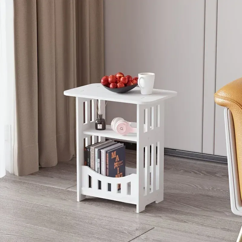 Modern Nordic Storage Side Table | Minimalist Scandinavian End Table Nightstand with Open Shelf | Compact Bedside Cabinet for Living Room Bedroom Furniture showcase 4