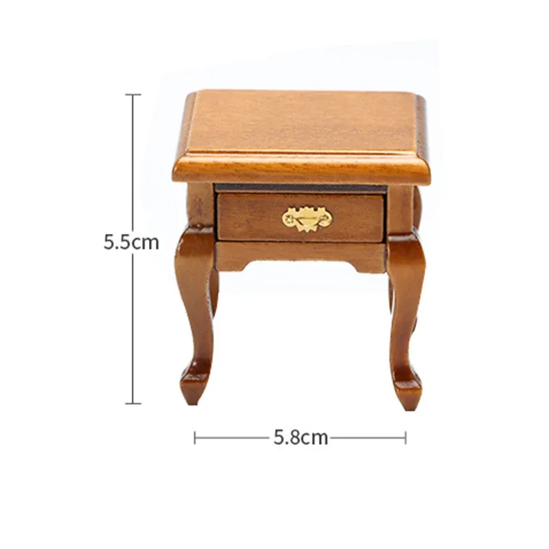1:12 Scale Dollhouse Miniature Wooden Bedside Cabinet with Drawer - Exquisite Handmade Nightstand for Dollhouse Furniture Decor showcase 7