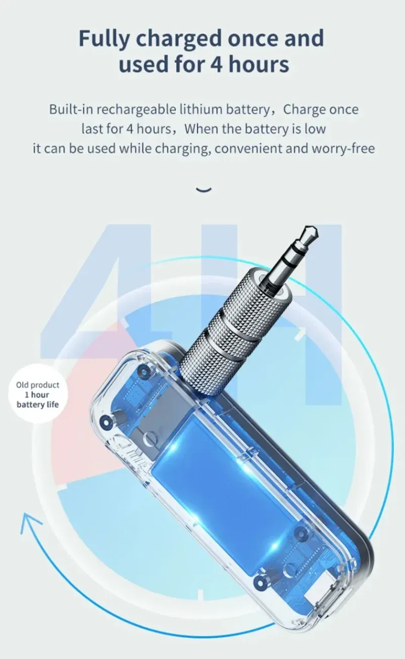 Bluetooth 5.0 Audio Adapter Receiver Transmitter - 3.5mm AUX USB Dongle for TV, PC, Car Stereo - Wireless Music Streaming & Hands-Free Calls showcase 8