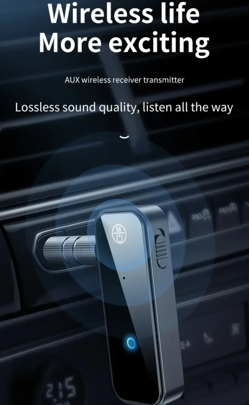 Bluetooth 5.0 Audio Adapter Receiver Transmitter - 3.5mm AUX USB Dongle for TV, PC, Car Stereo - Wireless Music Streaming & Hands-Free Calls showcase 1