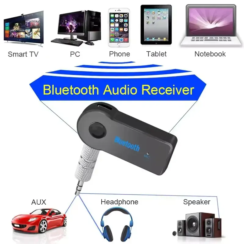 Wireless Bluetooth 5.0 Car Audio Receiver Adapter with 3.5mm AUX Jack for Handsfree Music Streaming and Stereo Sound - Connect Your Phone to Car Speakers thumbnail 3