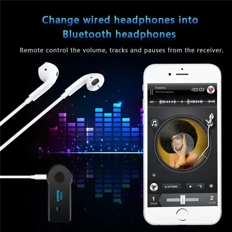 Wireless Bluetooth 5.0 AUX Car Audio Receiver Adapter with 3.5mm Jack for Hands-Free Calls and Stereo Music Streaming thumbnail 5