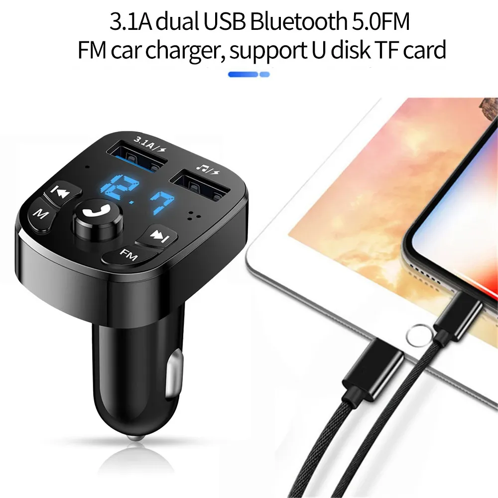 Bluetooth 5.0 Car FM Transmitter Kit with Dual USB Car Charger, Hands-Free Calling, MP3 Player Adapter, Supports Aux Input for Enhanced Audio showcase 8