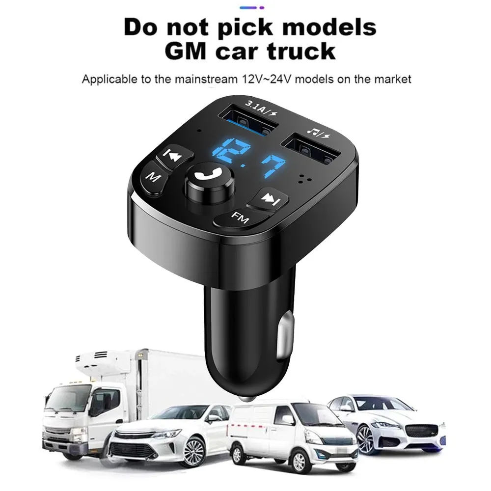 Bluetooth 5.0 Car FM Transmitter Kit with Dual USB Car Charger, Hands-Free Calling, MP3 Player Adapter, Supports Aux Input for Enhanced Audio showcase 7