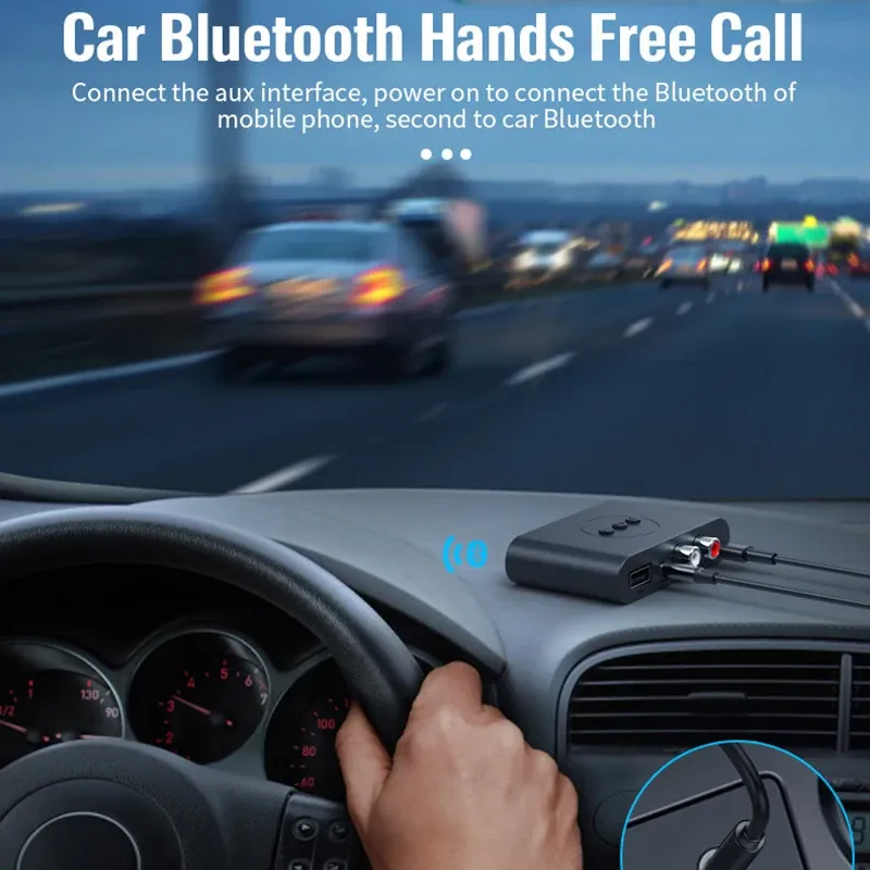 Bluetooth 5.2 NFC Wireless Audio Receiver Adapter with Microphone for Car Speaker Amplifier, 3.5mm AUX & RCA Input, USB Powered Music Streaming thumbnail 2