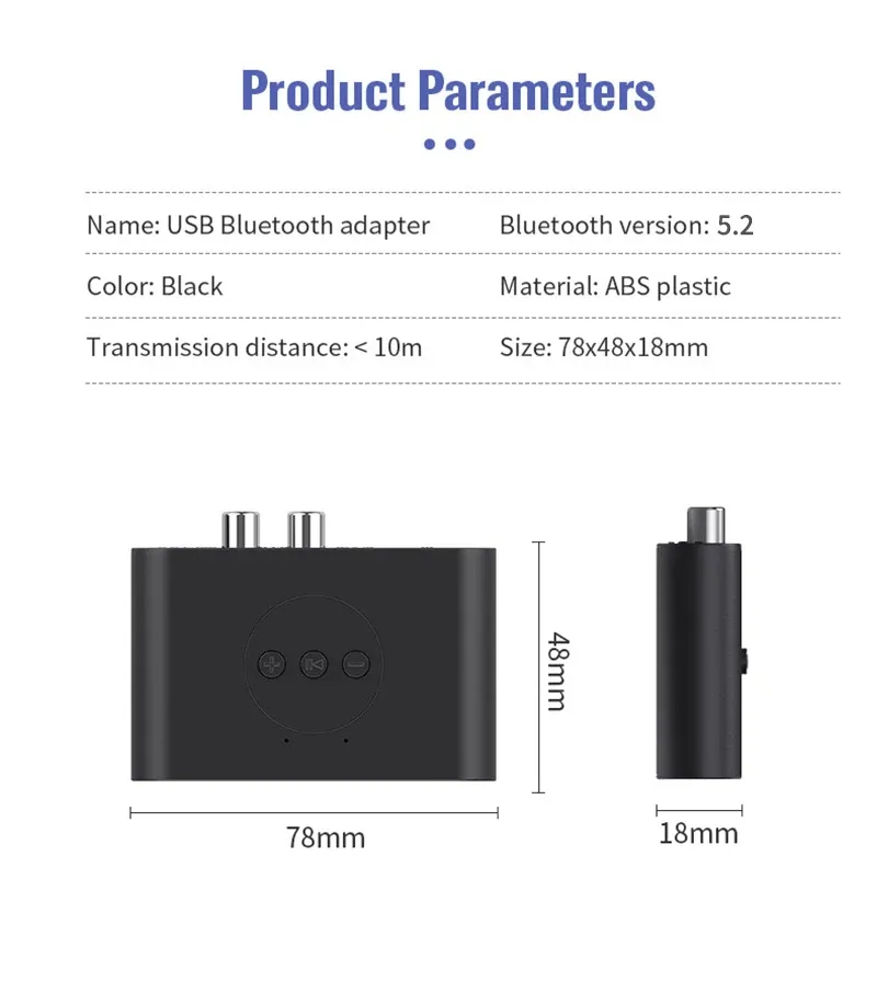 Bluetooth 5.2 NFC Wireless Audio Receiver Adapter with Microphone for Car Speaker Amplifier, 3.5mm AUX & RCA Input, USB Powered Music Streaming showcase 10