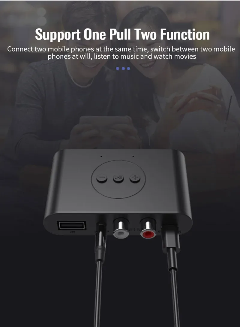 Bluetooth 5.2 NFC Wireless Audio Receiver Adapter with Microphone for Car Speaker Amplifier, 3.5mm AUX & RCA Input, USB Powered Music Streaming showcase 7