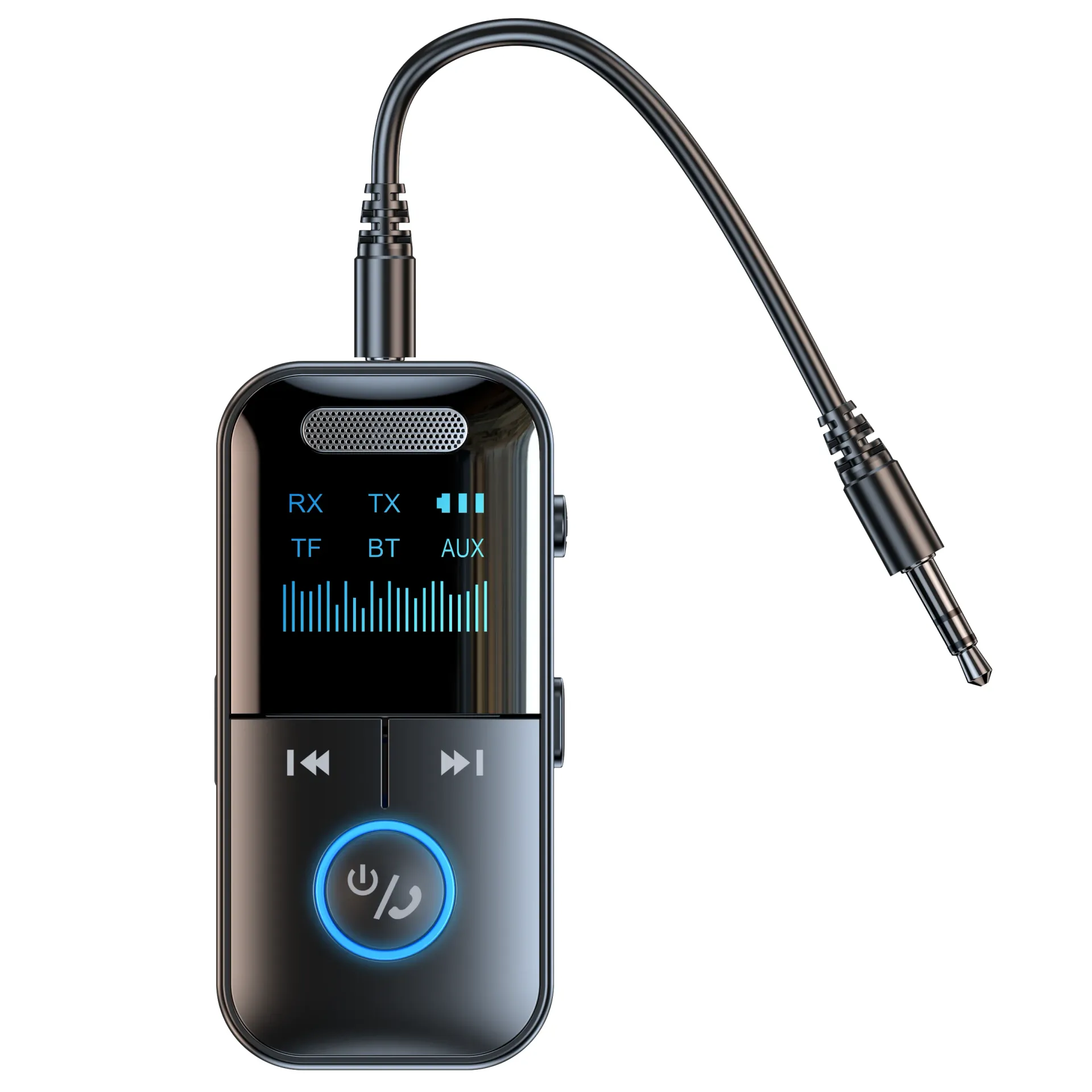 Bluetooth 5.4 Audio Receiver Transmitter with LED Display, 3.5mm Aux Jack for Car, Home Stereo, Headphones, Speakers, TV - Wireless Audio Adapter thumbnail 1