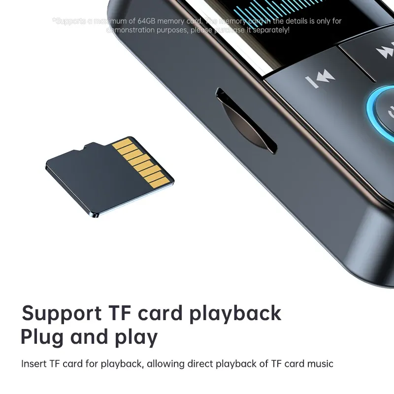 Bluetooth 5.4 Audio Receiver Transmitter with LED Display, 3.5mm Aux Jack for Car, Home Stereo, Headphones, Speakers, TV - Wireless Audio Adapter thumbnail 5
