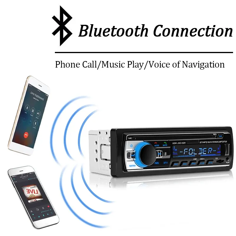 1 Din Car Stereo Radio MP3 Player with Bluetooth, USB/SD Card Input, FM Radio, AUX, and Remote Control - Digital Audio System for Enhanced In-Car Entertainment showcase 3