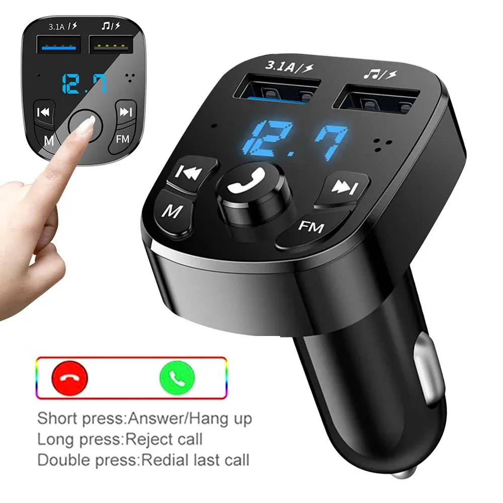 Bluetooth 5.0 Car Charger FM Transmitter with Dual USB Ports, Hands-Free Calling, MP3 Player for Android & iOS Devices - Fast Charging 3.1A showcase 6