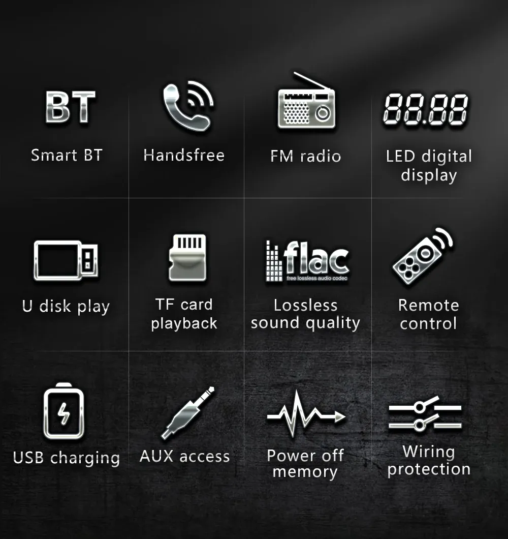 BQCC JSD-530 Double Din Car Stereo MP3 Player with Bluetooth, USB/SD, AUX Input, 60W x 4 FM Radio, APP Control, and Subwoofer RCA Output - Enhance Your Driving Audio Experience showcase 4