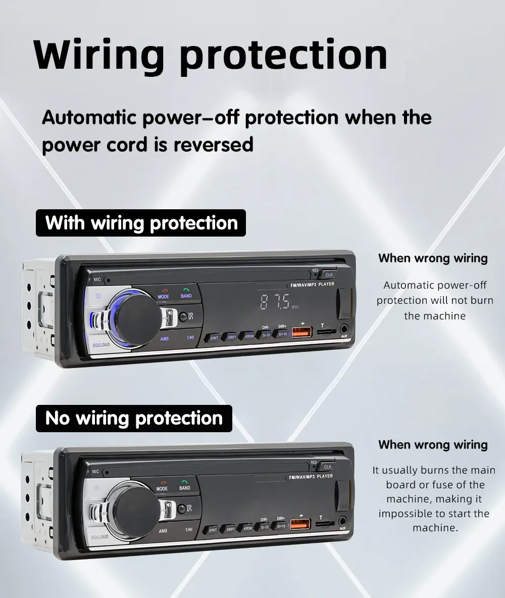 BQCC JSD-530 Double Din Car Stereo MP3 Player with Bluetooth, USB/SD, AUX Input, 60W x 4 FM Radio, APP Control, and Subwoofer RCA Output - Enhance Your Driving Audio Experience showcase 5
