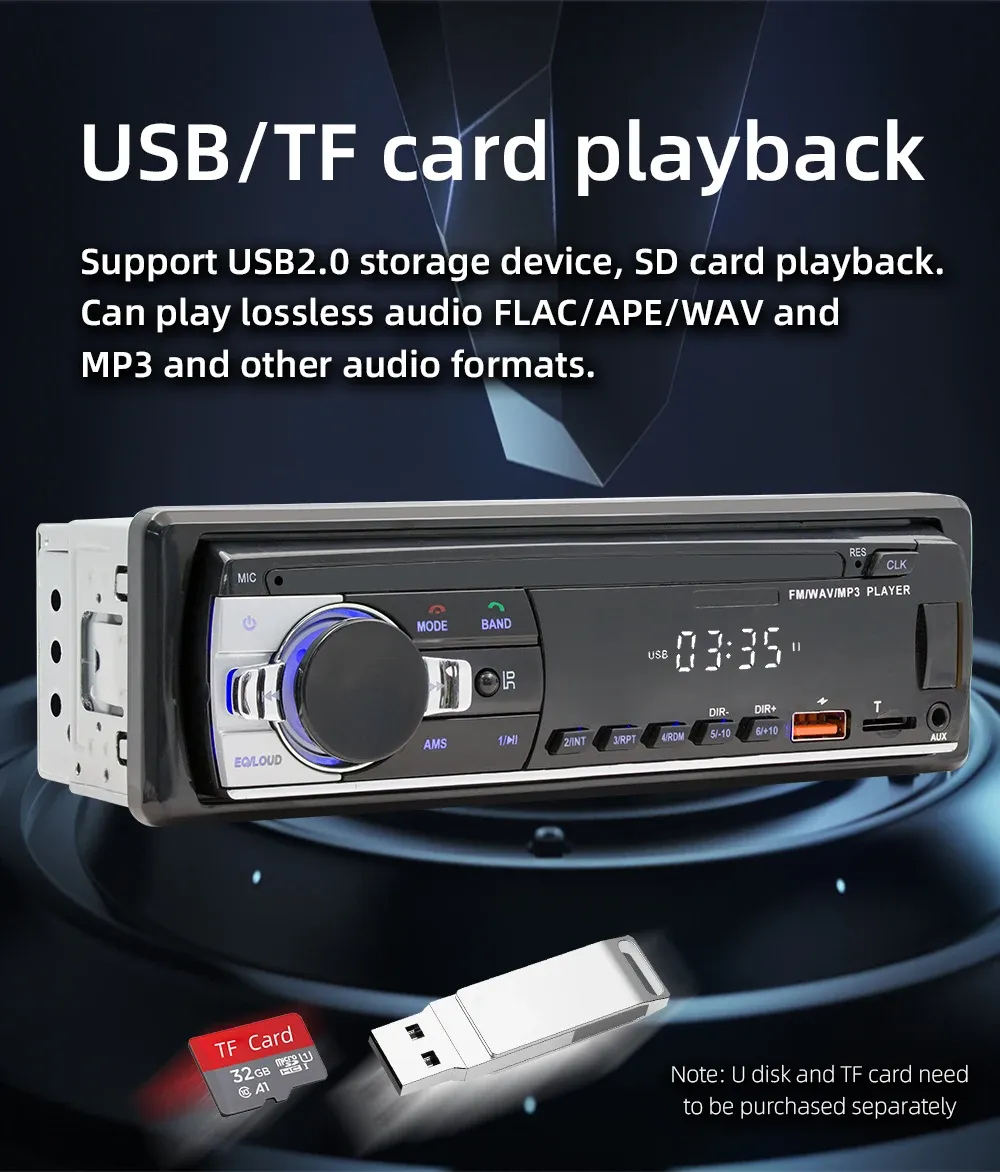 BQCC JSD-530 Double Din Car Stereo MP3 Player with Bluetooth, USB/SD, AUX Input, 60W x 4 FM Radio, APP Control, and Subwoofer RCA Output - Enhance Your Driving Audio Experience showcase 9