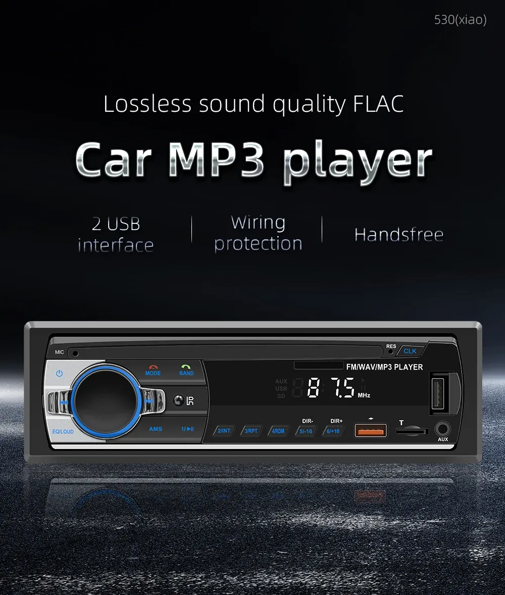 BQCC JSD-530 Double Din Car Stereo MP3 Player with Bluetooth, USB/SD, AUX Input, 60W x 4 FM Radio, APP Control, and Subwoofer RCA Output - Enhance Your Driving Audio Experience showcase 3