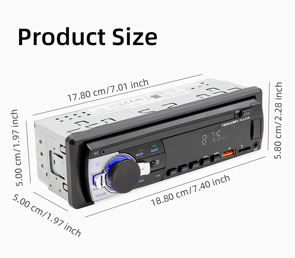 BQCC JSD-530 Double Din Car Stereo MP3 Player with Bluetooth, USB/SD, AUX Input, 60W x 4 FM Radio, APP Control, and Subwoofer RCA Output - Enhance Your Driving Audio Experience showcase 15