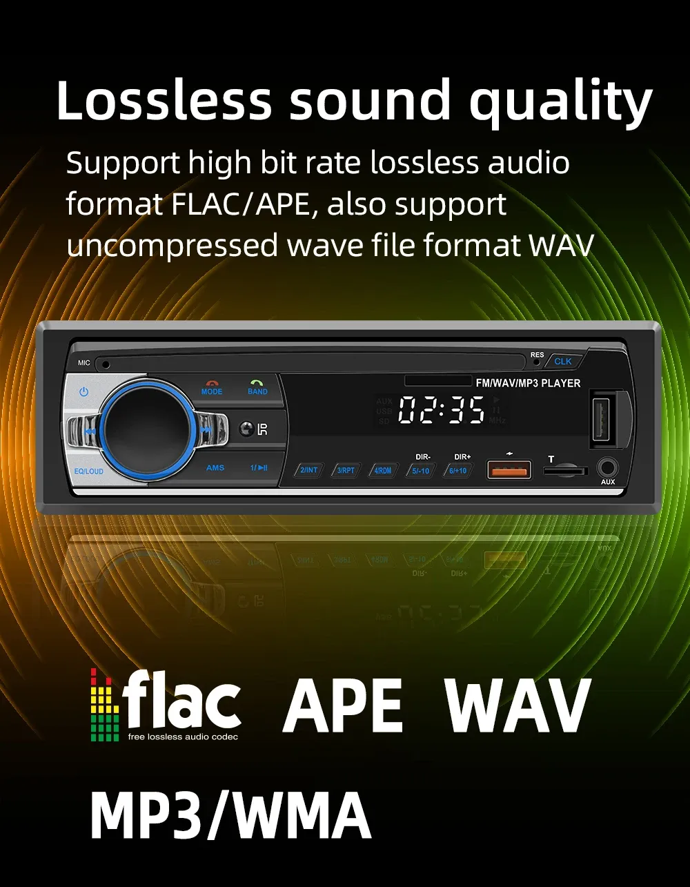 BQCC JSD-530 Double Din Car Stereo MP3 Player with Bluetooth, USB/SD, AUX Input, 60W x 4 FM Radio, APP Control, and Subwoofer RCA Output - Enhance Your Driving Audio Experience showcase 11