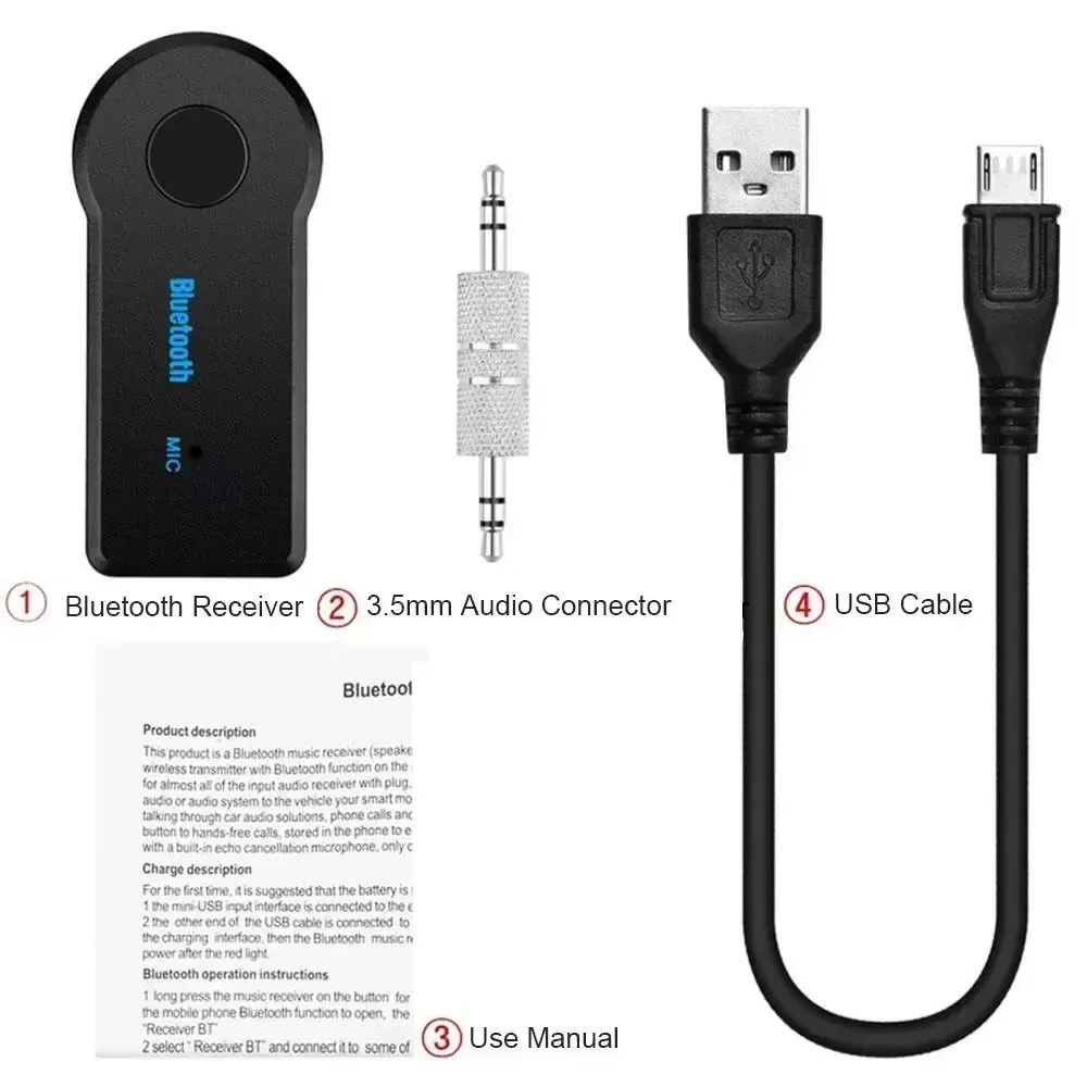 Bluetooth 5.0 Car Audio Receiver Adapter with 3.5mm AUX Input, Wireless Hands-Free Stereo Converter for Mobile Phones and Speakers showcase 3
