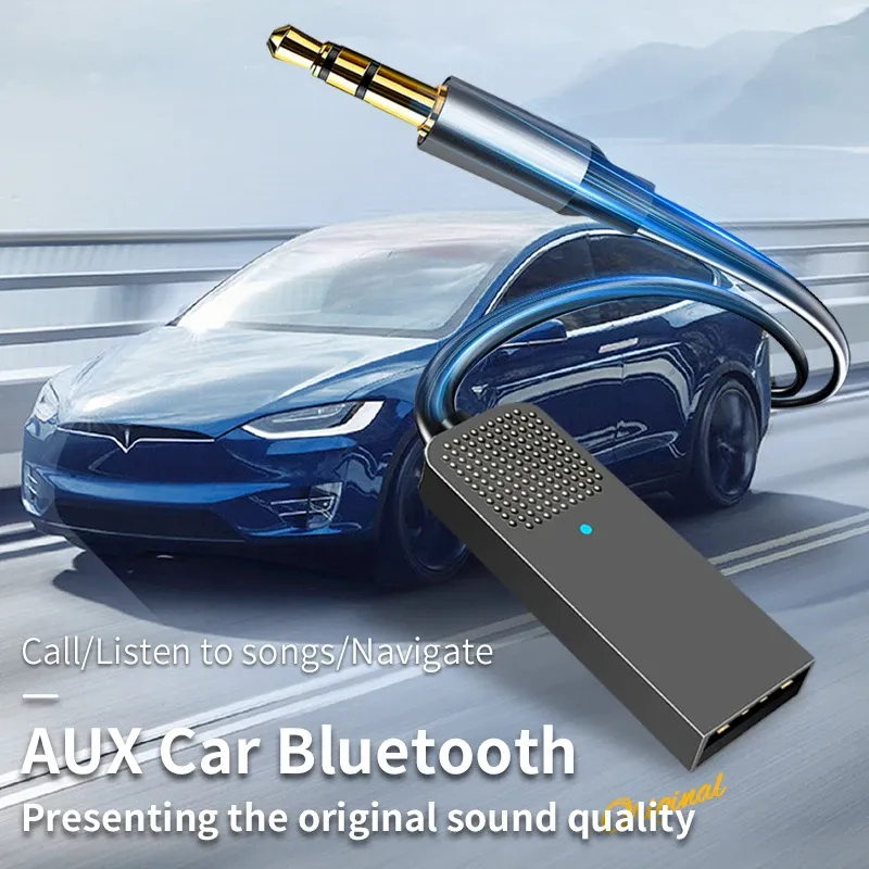 Bluetooth 5.5 Audio Receiver Adapter for Car AUX, USB to 3.5mm Wireless Music Streaming with Microphone for Hands-Free Calls, Hi-Fi Stereo Sound thumbnail 2