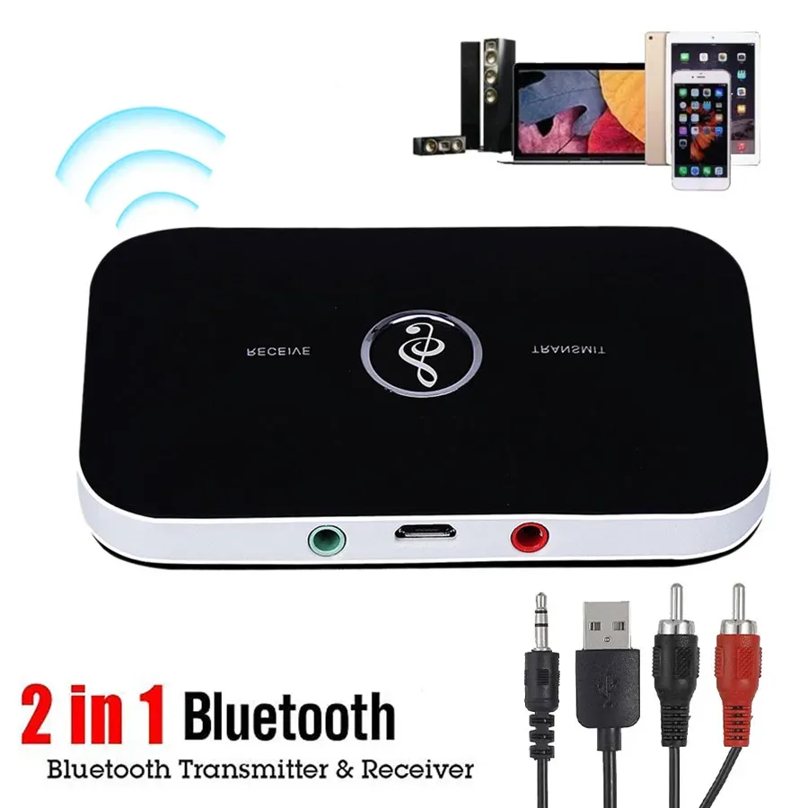 Bluetooth 5.0 Audio Transmitter Receiver Adapter - 3.5mm AUX Jack USB Dongle for Wireless Stereo Music Streaming to Car, PC, TV, Headphones showcase 1
