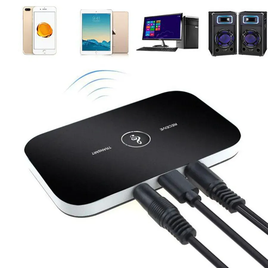 Bluetooth 5.0 Audio Transmitter Receiver Adapter - 3.5mm AUX Jack USB Dongle for Wireless Stereo Music Streaming to Car, PC, TV, Headphones thumbnail 3