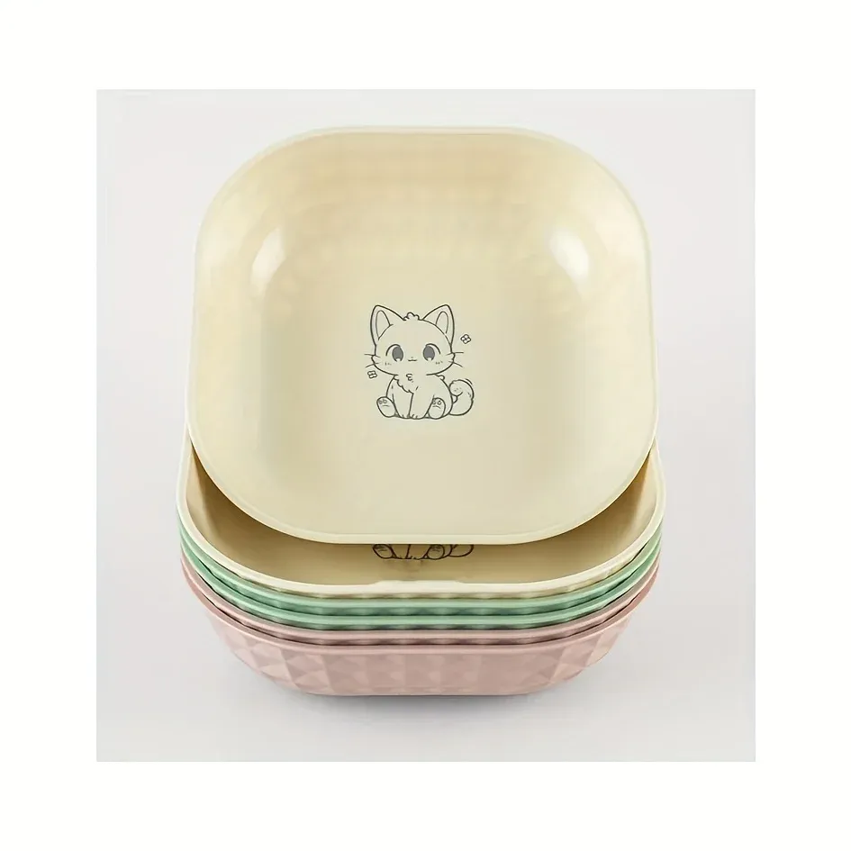 6pcs Non-Slip Cat Bowls Set: Whisker Fatigue Relief Shallow Dishes & 5.5in Wet Food Plates, Anti-Tip Pet Bowls for Indoor Cats thumbnail 3