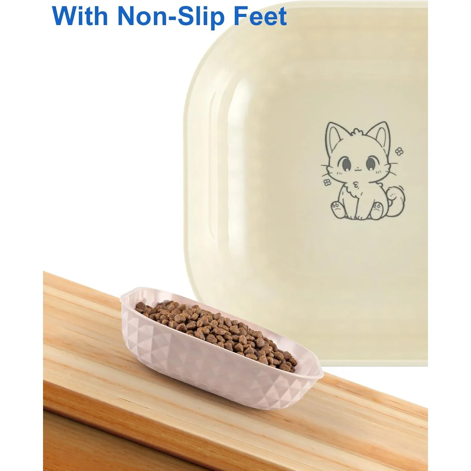 6pcs Non-Slip Cat Bowls Set: Whisker Fatigue Relief Shallow Dishes & 5.5in Wet Food Plates, Anti-Tip Pet Bowls for Indoor Cats thumbnail 4