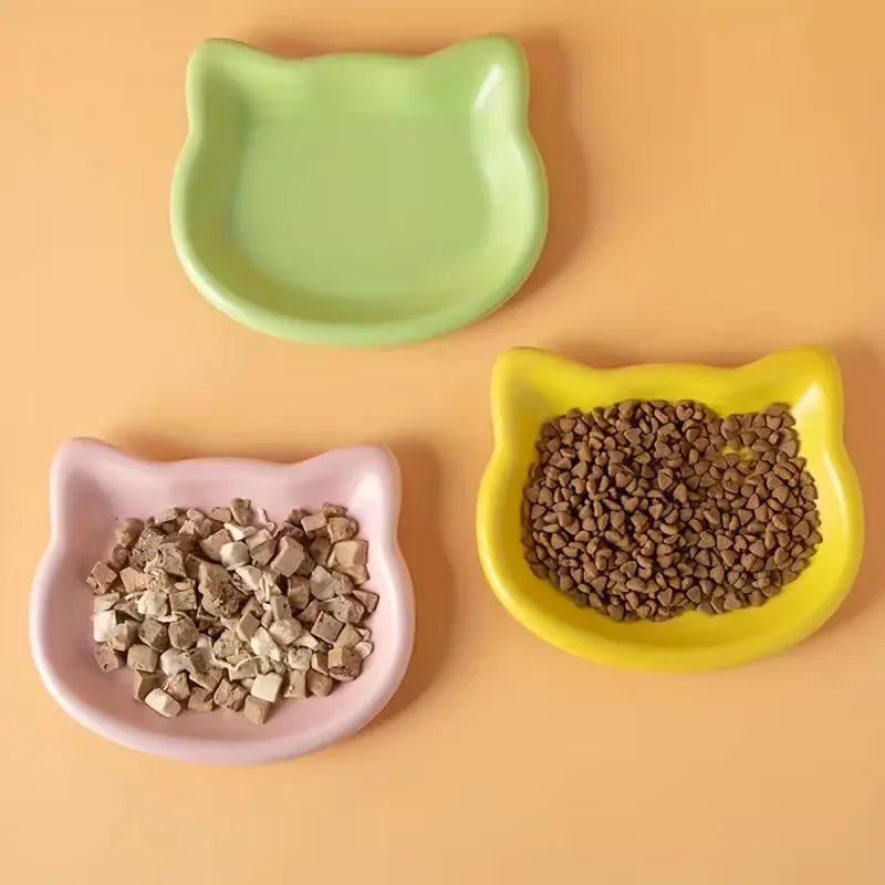 4pcs Premium Shallow Pet Dish Set - Ideal for Dwarf Cats & Small Dogs, Keeps Paws Clean, Perfect for Wet/Dry Food, Available in 4 Colors showcase 4