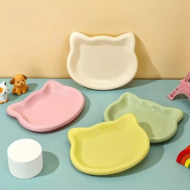 4pcs Premium Shallow Pet Dish Set - Ideal for Dwarf Cats & Small Dogs, Keeps Paws Clean, Perfect for Wet/Dry Food, Available in 4 Colors thumbnail 4