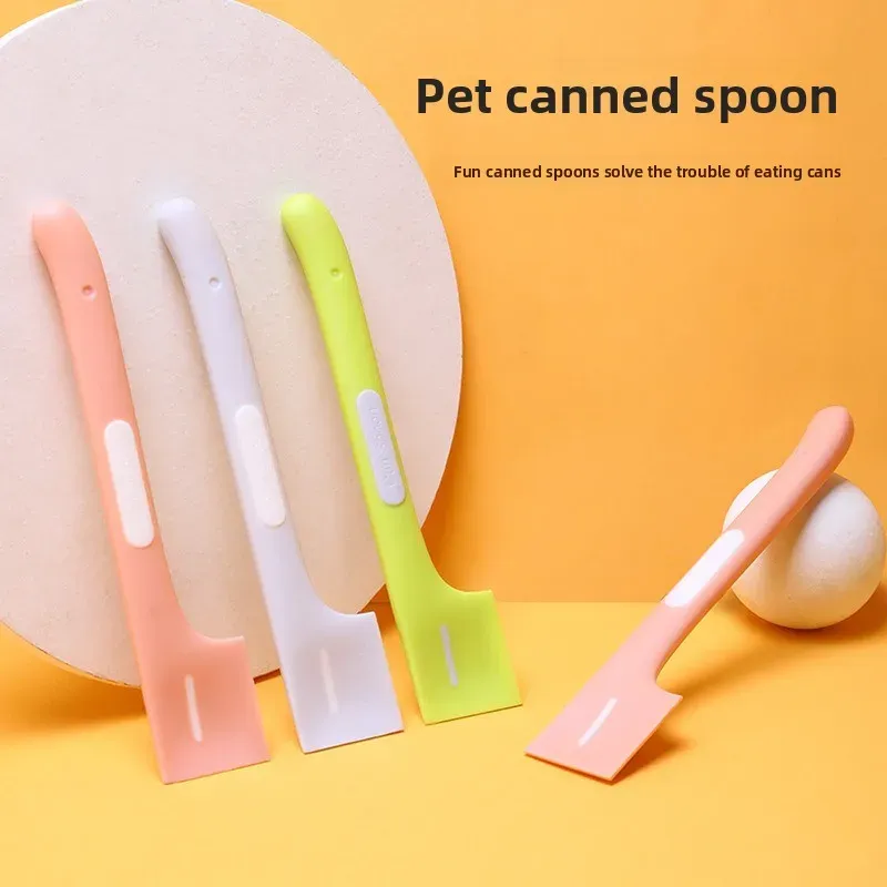 Pet Food Scraper Spoon for Canned Wet Food - Long Handle Stainless Steel Cleaner Tool for Cats & Dogs, Perfect for Mixing & Serving thumbnail 1