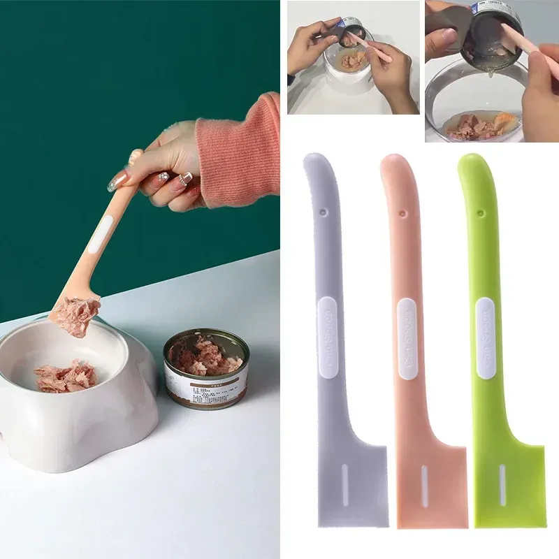 Pet Food Scraper Spoon for Canned Wet Food - Long Handle Stainless Steel Cleaner Tool for Cats & Dogs, Perfect for Mixing & Serving showcase 1