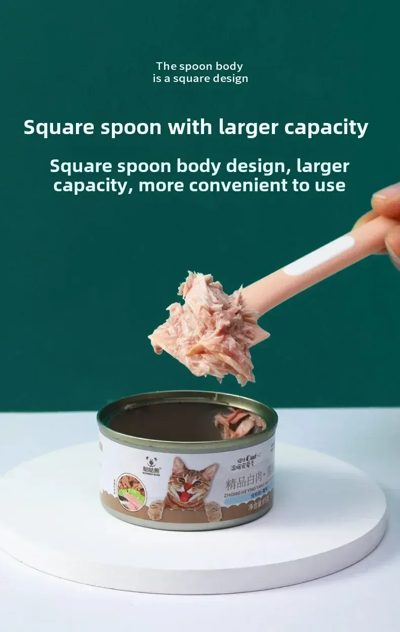 Pet Food Scraper Spoon for Canned Wet Food - Long Handle Stainless Steel Cleaner Tool for Cats & Dogs, Perfect for Mixing & Serving showcase 9