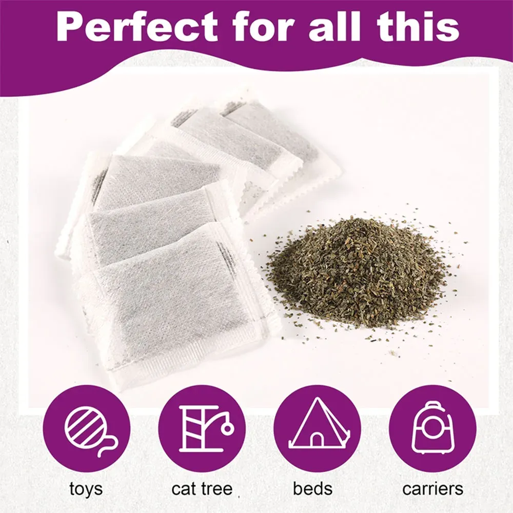 15 Pack Natural Catnip Tea Bags for Cats - Promotes Digestion, Appetite, and Active Play - Dental Health & Hairball Control - Toy & Water Additive showcase 8