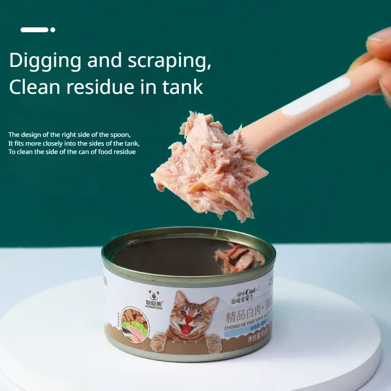Pet Food Spoon for Cats and Dogs, Long-Handled Can Opener and Stirrer, Durable ABS+TPR Material, Ideal for Wet Food thumbnail 2