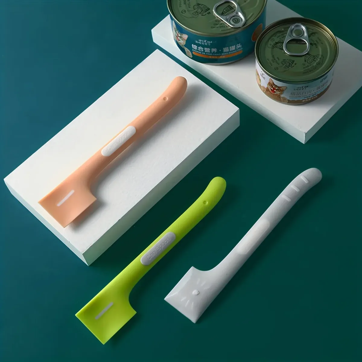 Pet Food Spoon for Cats and Dogs, Long-Handled Can Opener and Stirrer, Durable ABS+TPR Material, Ideal for Wet Food showcase 2