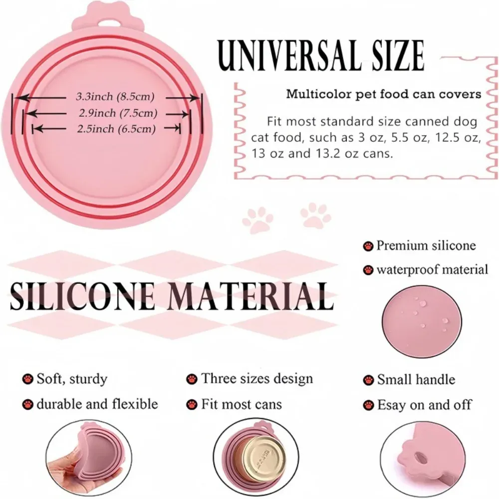 Reusable Silicone Pet Food Can Lids Set - Universal Fit for Cat & Dog Wet Food Cans, Includes Scoop Spoon for Freshness showcase 2