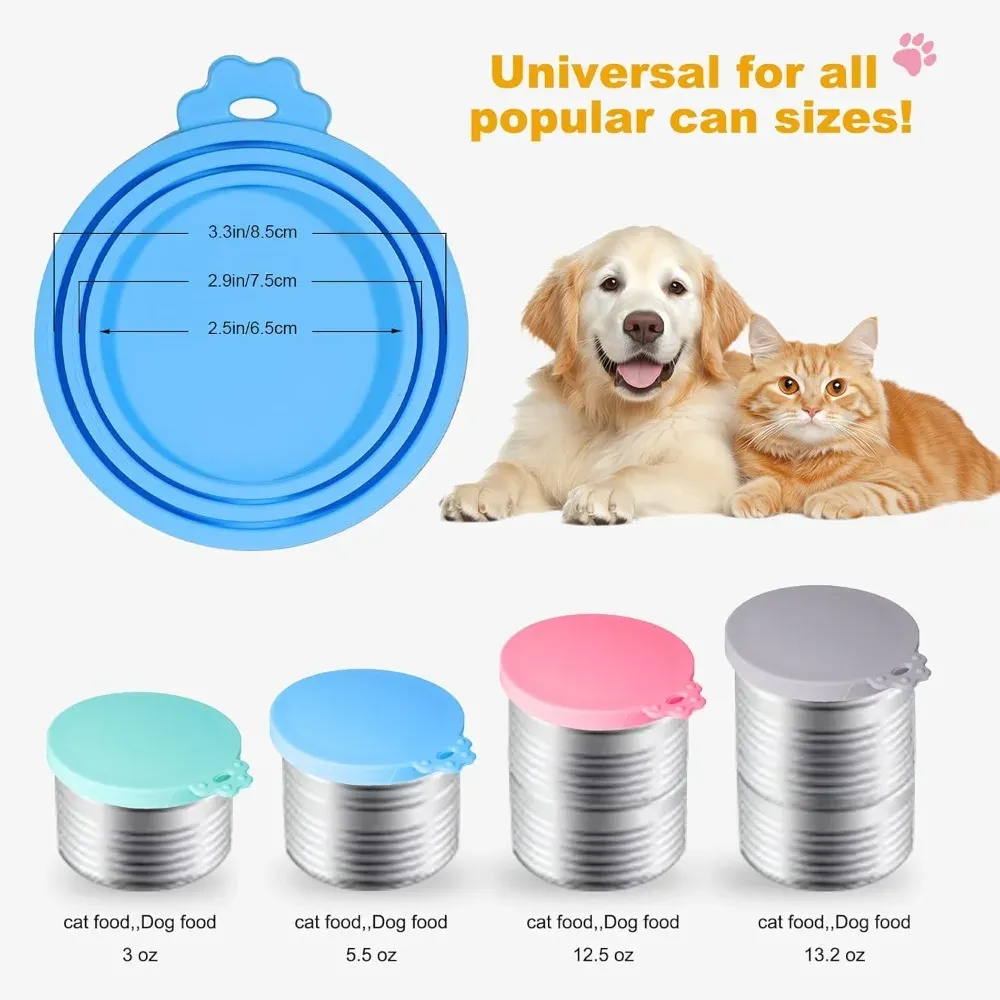 Reusable Silicone Pet Food Can Lids Set - Universal Fit for Cat & Dog Wet Food Cans, Includes Scoop Spoon for Freshness showcase 3