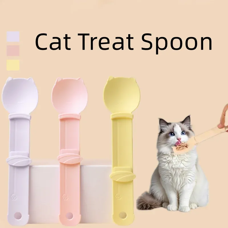 Cat Strip Feeder Spoon - Squeeze Dispenser for Wet Food & Treats, Mess-Free Pet Feeding Tool, Candy Color, 24.5cm thumbnail 1