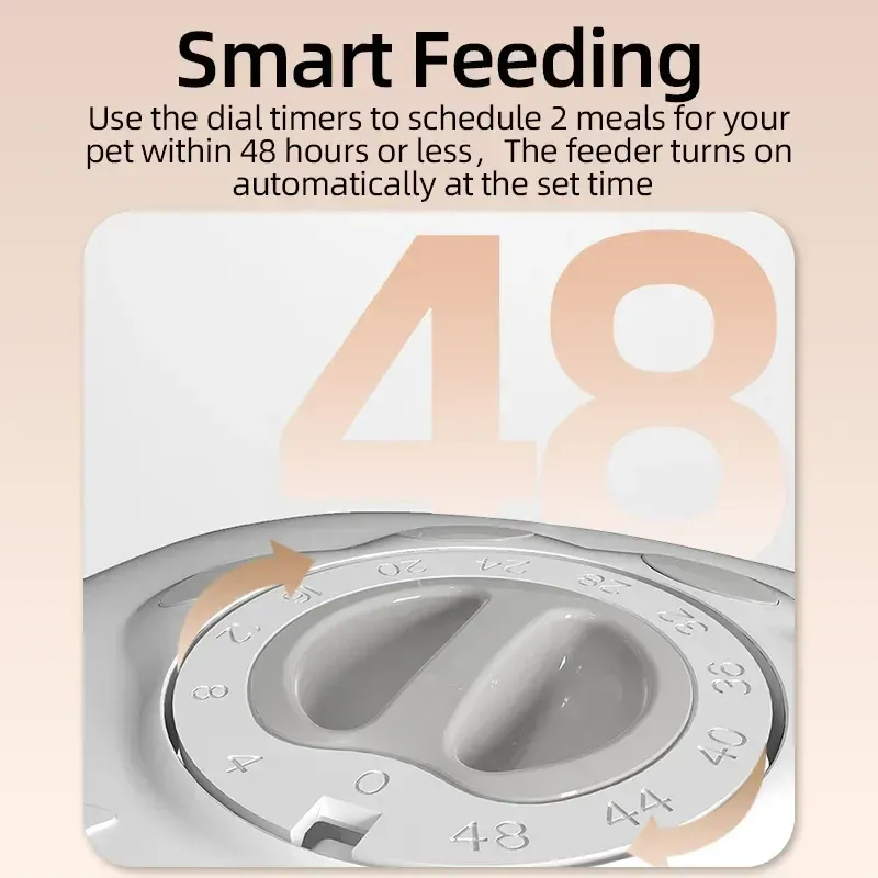 Automatic Dual Bowl Pet Feeder for Dogs & Cats | Timed Wet/Dry Food Dispenser with Ice Pack & Alarm Clock | Portable & Easy Clean Pet Food Solution thumbnail 3