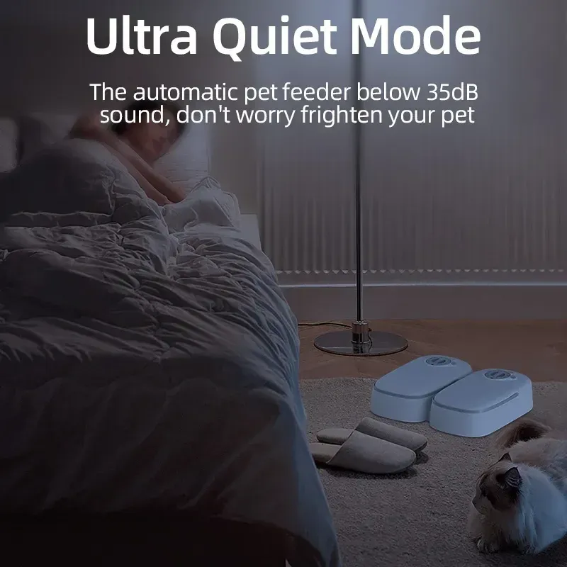 Automatic Dual Bowl Pet Feeder for Dogs & Cats | Timed Wet/Dry Food Dispenser with Ice Pack & Alarm Clock | Portable & Easy Clean Pet Food Solution thumbnail 5
