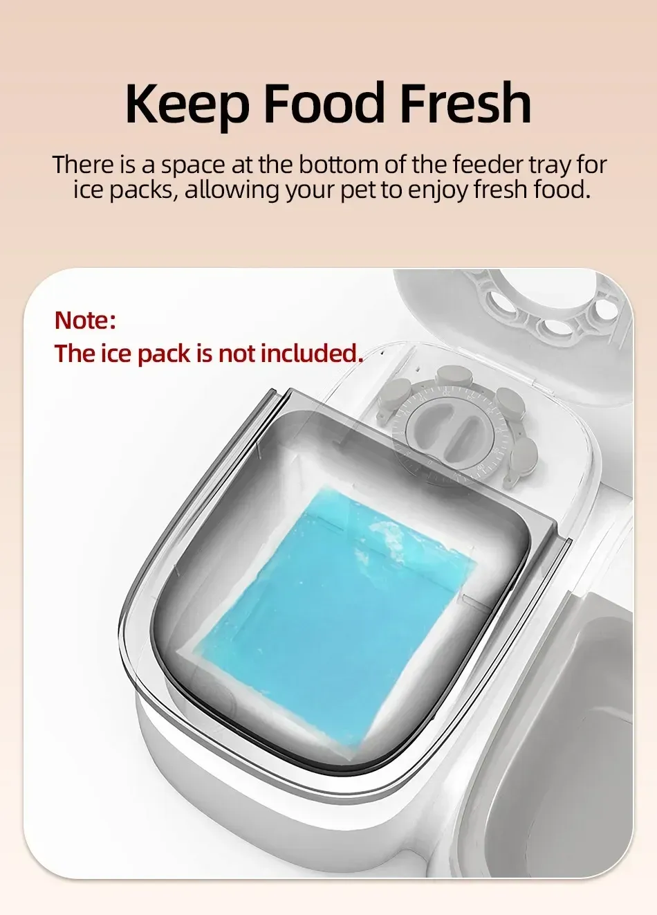 Automatic Dual Bowl Pet Feeder for Dogs & Cats | Timed Wet/Dry Food Dispenser with Ice Pack & Alarm Clock | Portable & Easy Clean Pet Food Solution showcase 7