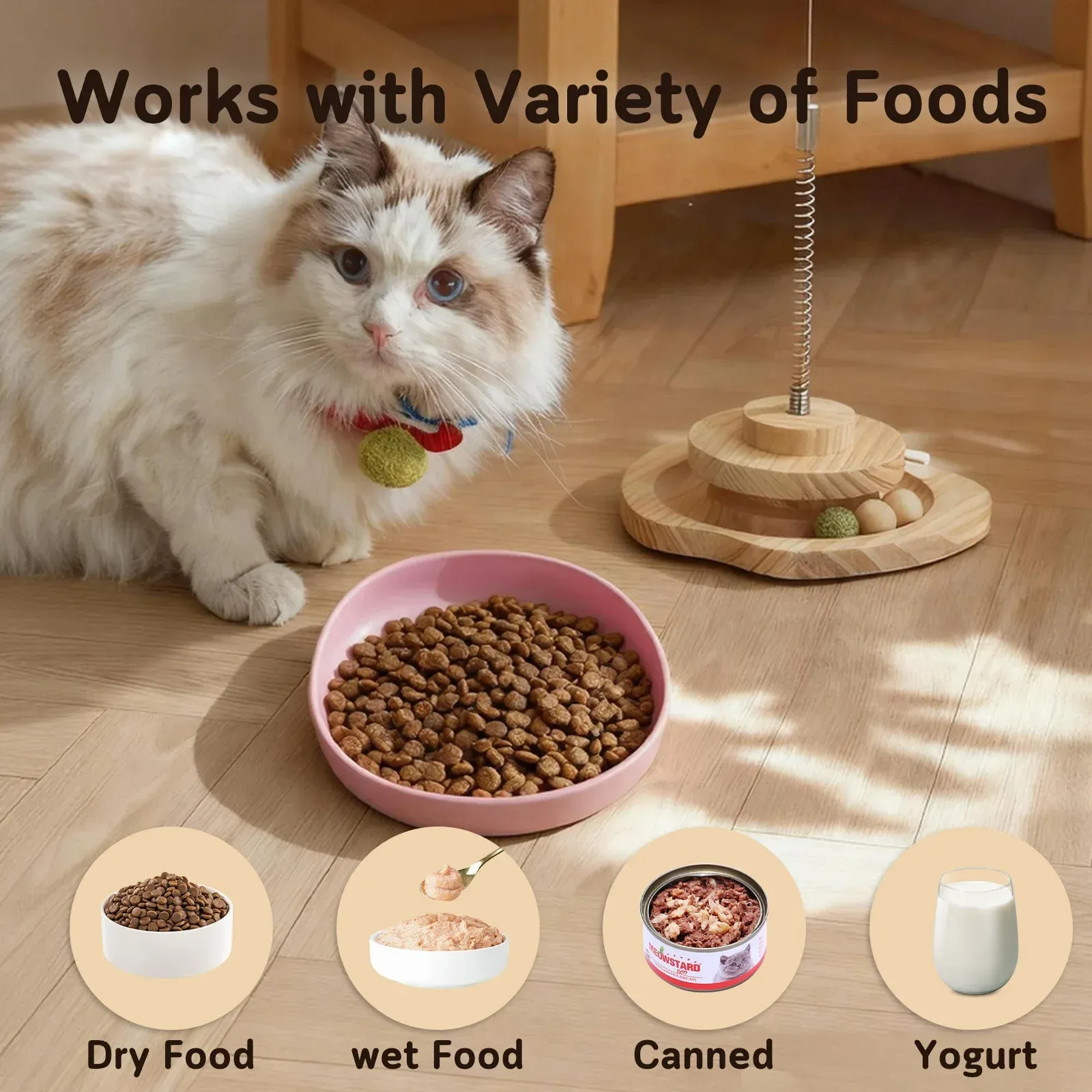 2PCS Silicone Cat Bowls, Whisker-Friendly Wide Shallow Pet Feeding Dish for Dry Wet Food, Non-Spill, Easy Clean, BPA-Free, 7.1" Diameter thumbnail 3