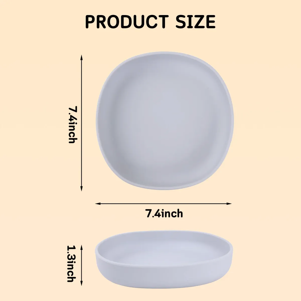 2PCS Silicone Cat Bowls, Whisker-Friendly Wide Shallow Pet Feeding Dish for Dry Wet Food, Non-Spill, Easy Clean, BPA-Free, 7.1" Diameter showcase 2
