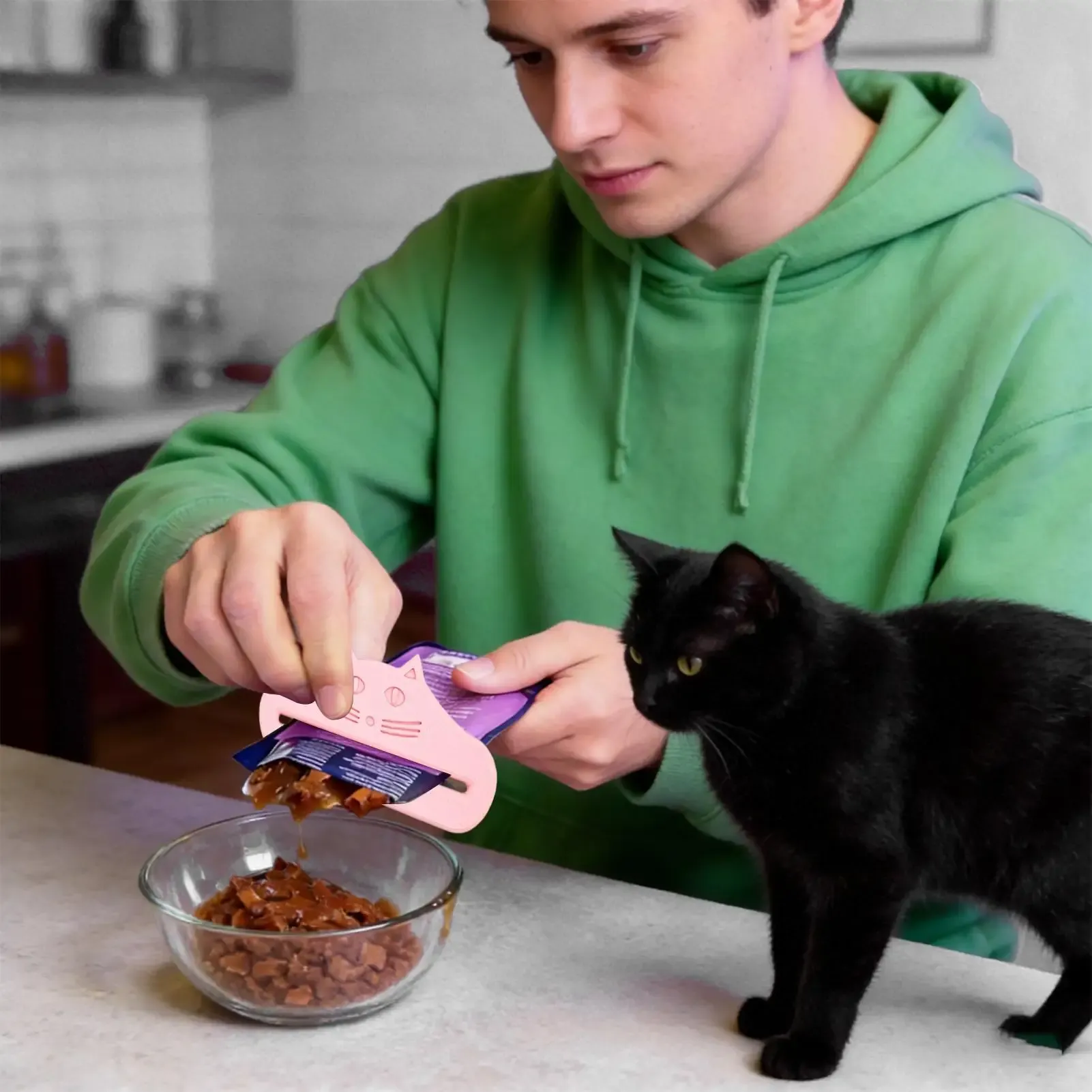 Cat Food Pouch Squeezer Dispenser for Wet Treats - No-Drip Liquid Snack Spoon for Easy Feeding & Travel thumbnail 3