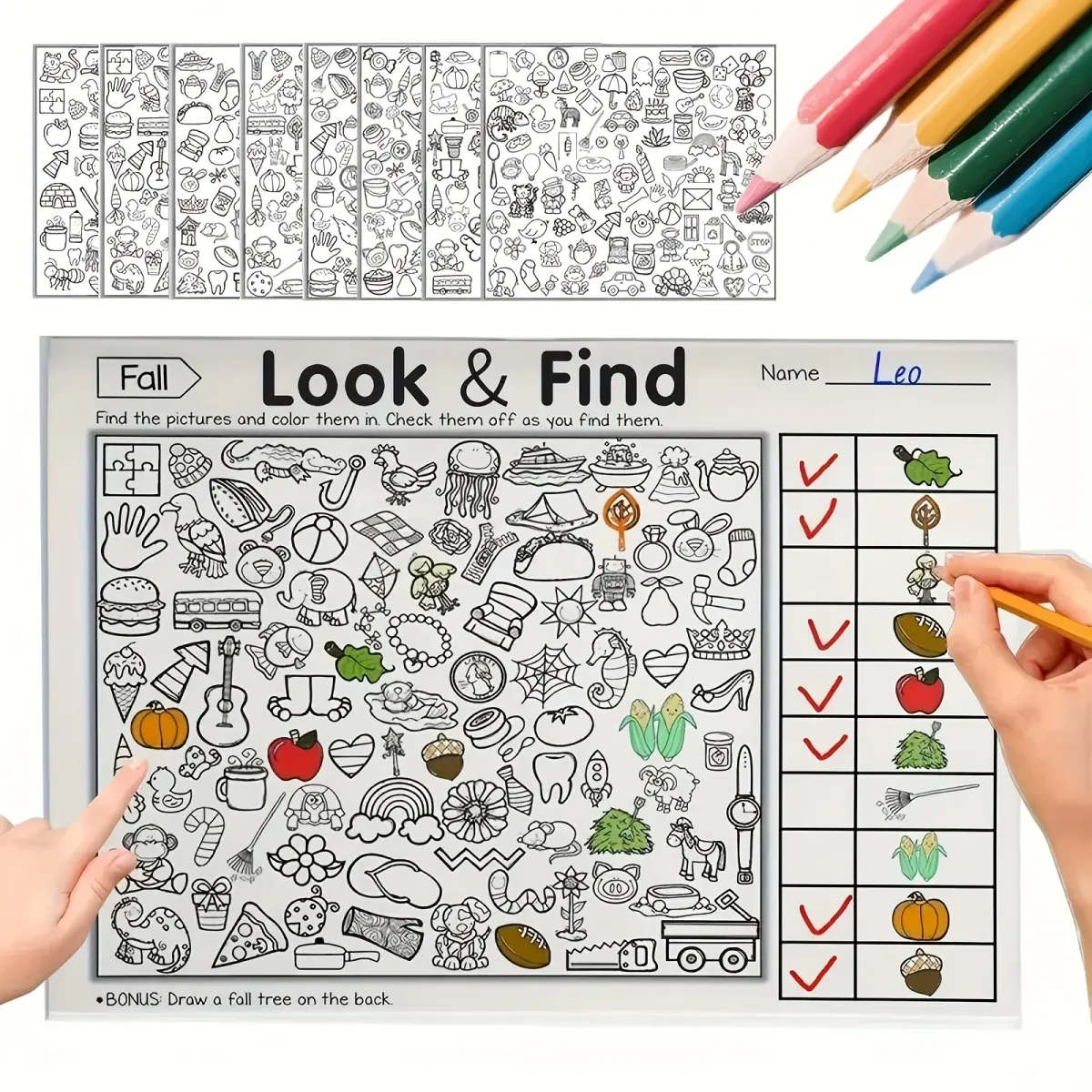 Interactive Seek & Find Coloring Activity Book for Kids with Hidden Object Games, Look & Find Pictures, Matching Exercises - Educational Fun for Children showcase 4
