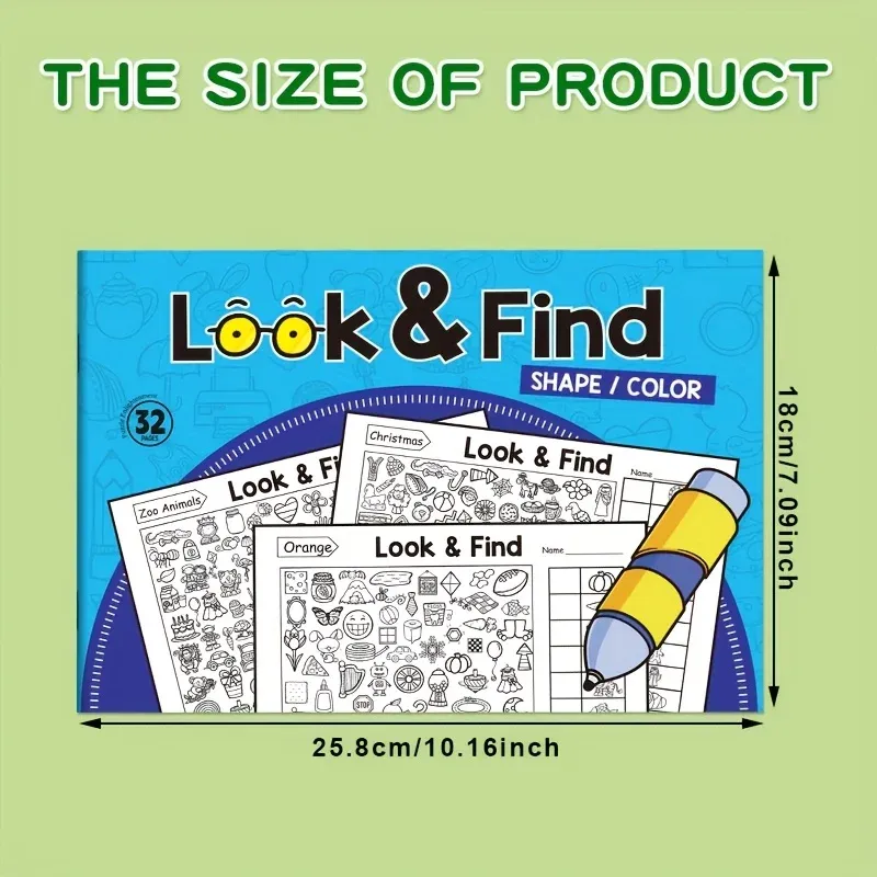 Interactive Seek & Find Coloring Activity Book for Kids with Hidden Object Games, Look & Find Pictures, Matching Exercises - Educational Fun for Children showcase 7