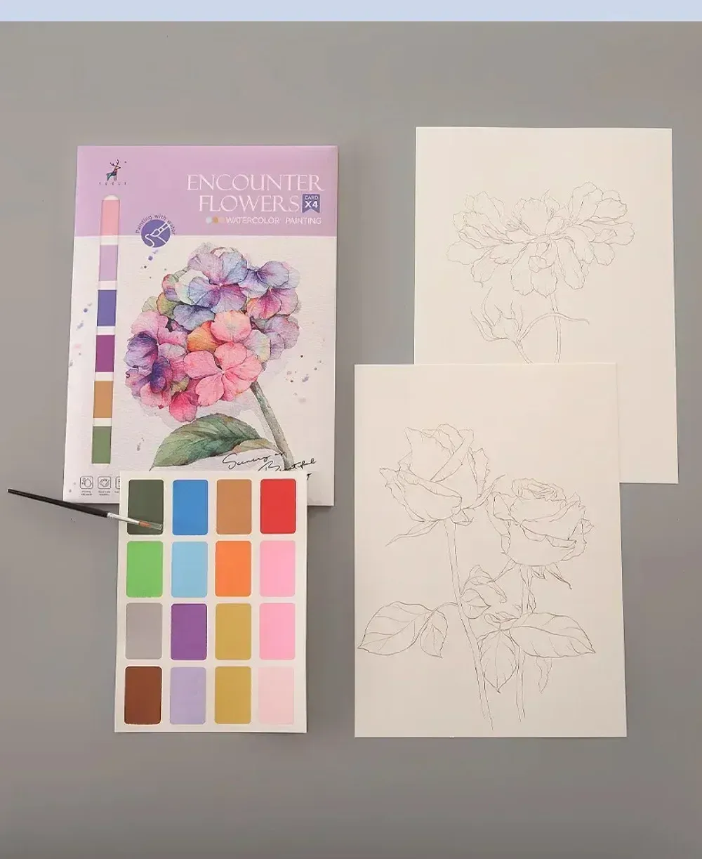 Portable Watercolor Painting Book for Kids & Beginners, 4 Sheets with Paint Brush, Gouache Art Set for Creative Drawing & Graffiti, Educational Stationery Toy showcase 12